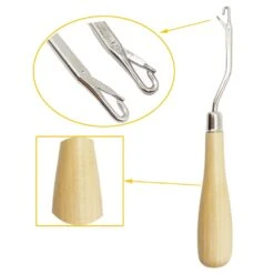 ROYHOO 10PCS Wooden Bent Latch Hook Tool Knitting Tool Needle Hook With Wood Handle For Crafts Carpet -Michaels Stores 454870203406384