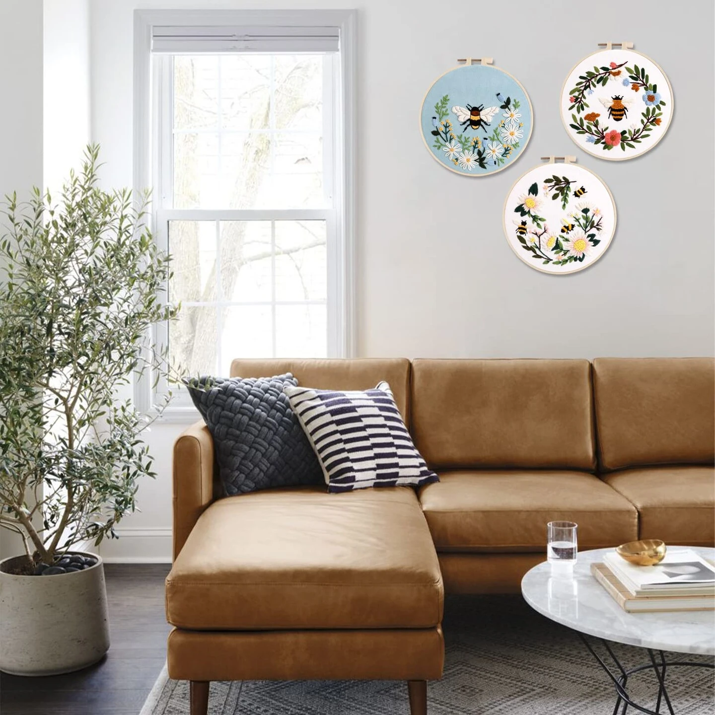 Embroidery Starter Kit For Beginners, 3 Sets Cross Stitch Kits For Adults, Include Embroidery Clothes With Cute Bees And Flowers Patterns, 1 Embroidery Hoop, Threads, Needles And Instruction 10 Embroidery Starter Kit For Beginners, 3 Sets Cross Stitch Kits For Adults, Include Embroidery Clothes With Cute Bees And Flowers Patterns, 1 Embroidery Hoop, Threads, Needles And Instruction - Image 8