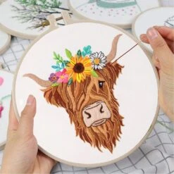 Animal Embroidery Kits For Beginners With Highland Cow Pattern,Adults Starter Cross Stitch Kit DIY Needlepoint 30 Animal Embroidery Kits For Beginners With Highland Cow Pattern,Adults Starter Cross Stitch Kit DIY Needlepoint -Michaels Stores 454870315325488 1