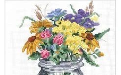 Janlynn 017-0112 "Wildflower Jar Counted Cross Stitch Kit -Michaels Stores 454870687062064 2