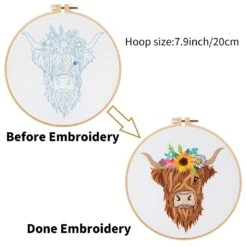 Animal Embroidery Kits For Beginners With Highland Cow Pattern,Adults Starter Cross Stitch Kit DIY Needlepoint 37 Animal Embroidery Kits For Beginners With Highland Cow Pattern,Adults Starter Cross Stitch Kit DIY Needlepoint -Michaels Stores 4611720495330514992 2