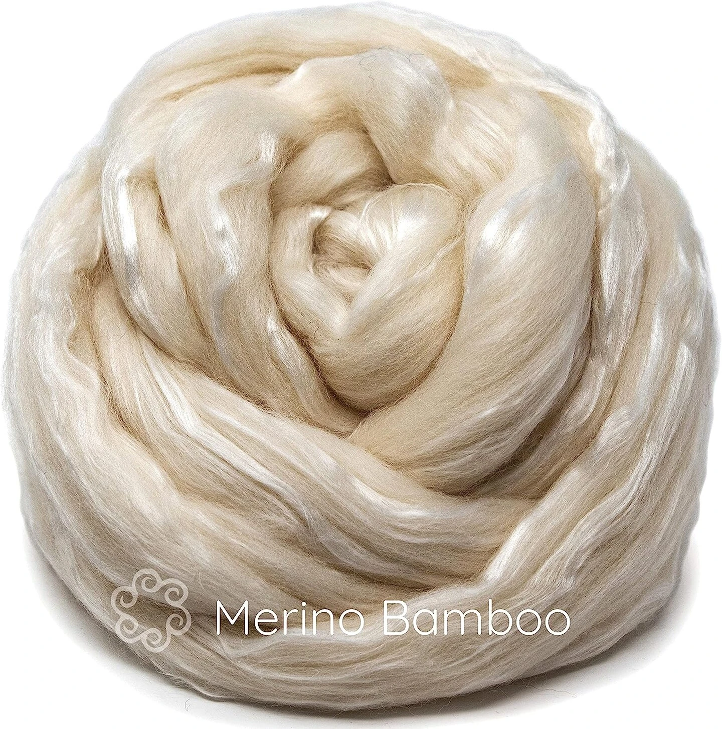 Merino Bamboo Blend Wool Fiber. Soft Combed Top Roving For Spinning & Felting. White 3 Merino Bamboo Blend Wool Fiber. Soft Combed Top Roving For Spinning & Felting. White