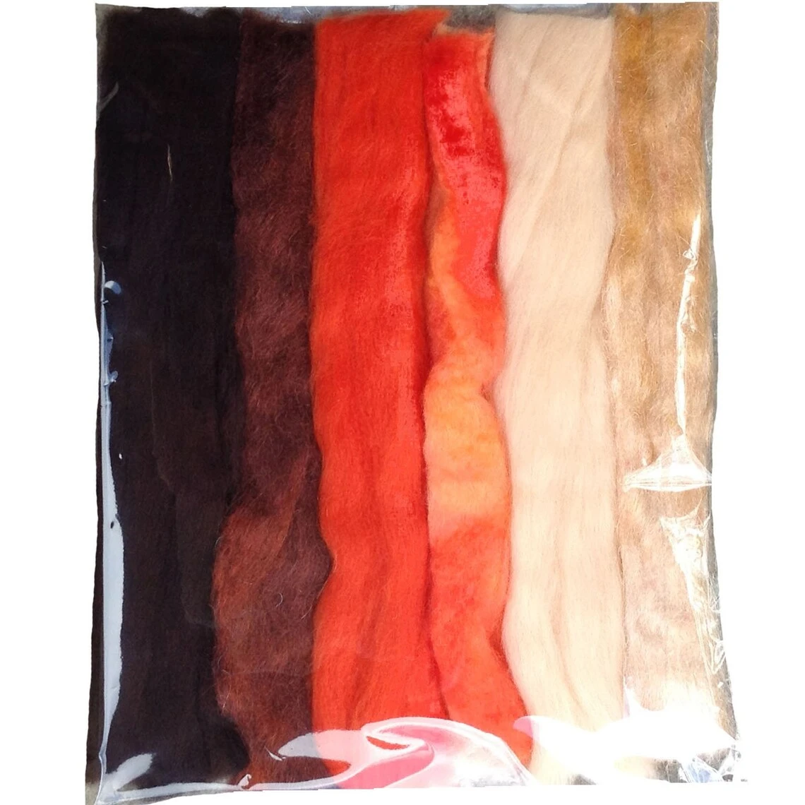 Multi Fiber Sampler - Super Soft Merino Roving, Hand Dyed BFL Wool & Sparkling Firestar For Felting, Spinning, Doll Making All 4 7 Multi Fiber Sampler - Super Soft Merino Roving, Hand Dyed BFL Wool & Sparkling Firestar For Felting, Spinning, Doll Making All 4 - Image 5