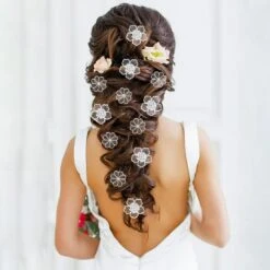 30 PCS Lace Flowers Applique Embroidery Flowers Leaf Sew Iron On Patch, Organza Patches Flowers Applique For Wedding Bridal Dress Sewing Craft DIY Clothes Hair Ornaments (White) -Michaels Stores 4611785755146082352 2