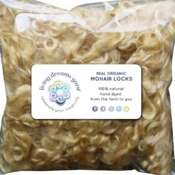 BLONDE MOHAIR LOCKS. Organic Hand-Dyed Curly Wool For Rooting Doll Hair, Felting, Blending, Spinning. 1oz