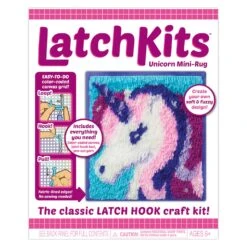 LatchKits Latch Hook Kits For Kids – Kids Crafts, Arts And Crafts, Yarn Art, Wall Hanging & Mini-Rugs, Craft Supplies, Pre-Cut Yarm, Easy Pattern, Hook Included, Arts & Craft, Ages 6+, Unicorn -Michaels Stores 4611837618423109680 2