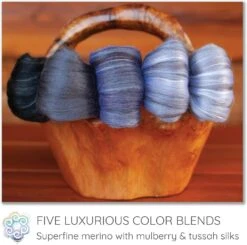 5oz Merino Silk Luxe Blends - Roving For Spinning, Felting, And Blending. Merino Wool + Glossy Mulberry Silk + Premium Tussah Silk. Nightfall -Michaels Stores 4611847107907186016 1
