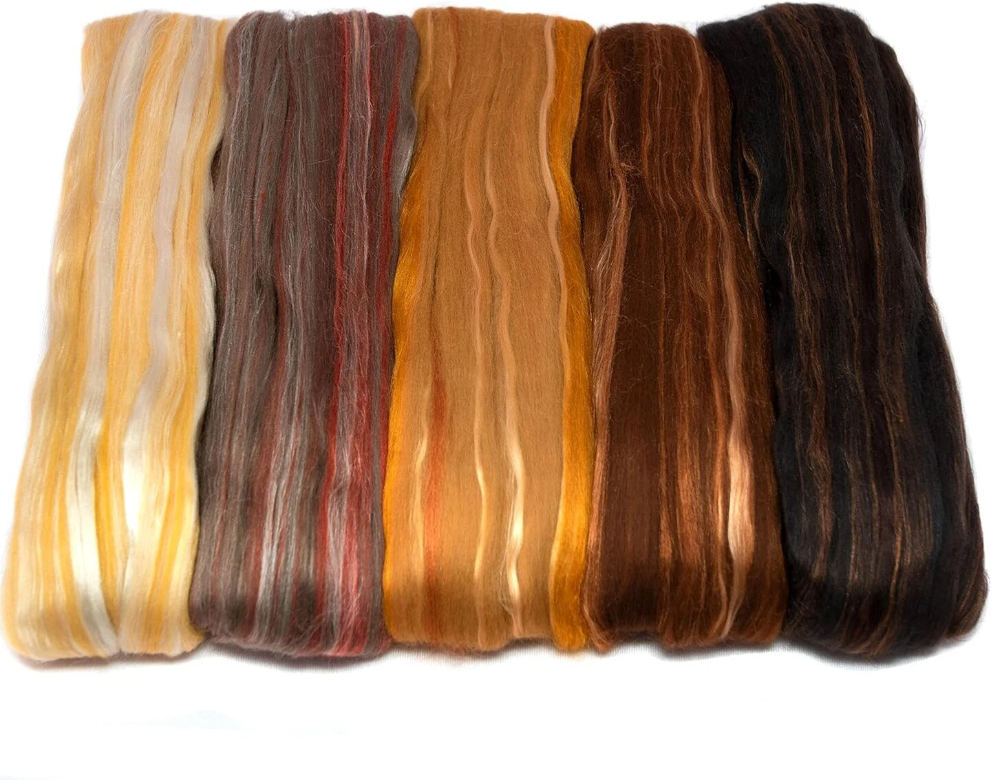 5oz Merino Silk Luxe Blends - Roving For Spinning, Felting, And Blending. Merino Wool + Glossy Mulberry Silk + Premium Tussah Silk. Pralines 4 5oz Merino Silk Luxe Blends - Roving For Spinning, Felting, And Blending. Merino Wool + Glossy Mulberry Silk + Premium Tussah Silk. Pralines - Image 2