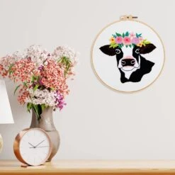 Louise Maelys Cow Beginners Embroidery Kits,Cross Stitch Starter Kit For Adults With Embroidery Cloth Hoop Needles Instruction And Threads 27 Louise Maelys Cow Beginners Embroidery Kits,Cross Stitch Starter Kit For Adults With Embroidery Cloth Hoop Needles Instruction And Threads -Michaels Stores 4611959746598434480 1