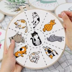 Louise Maelys Cats Embroidery Kits For Beginners With Cute Animals Pattern,Adults Starter Cross Stitch Kit DIY Needlepoint 25 Louise Maelys Cats Embroidery Kits For Beginners With Cute Animals Pattern,Adults Starter Cross Stitch Kit DIY Needlepoint -Michaels Stores 4611975284587394736