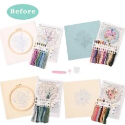 REEWISLY 4pcs Of Embroidery Kit With Patterns And Instructions, DIY Adult Beginner Cross Stitch Kits, Including 2 Plastic Embroidery Rings, 1 Pair Of Scissors, Colored Threads And Needles 31 REEWISLY 4pcs Of Embroidery Kit With Patterns And Instructions, DIY Adult Beginner Cross Stitch Kits, Including 2 Plastic Embroidery Rings, 1 Pair Of Scissors, Colored Threads And Needles -Michaels Stores 4611975284889384624 1