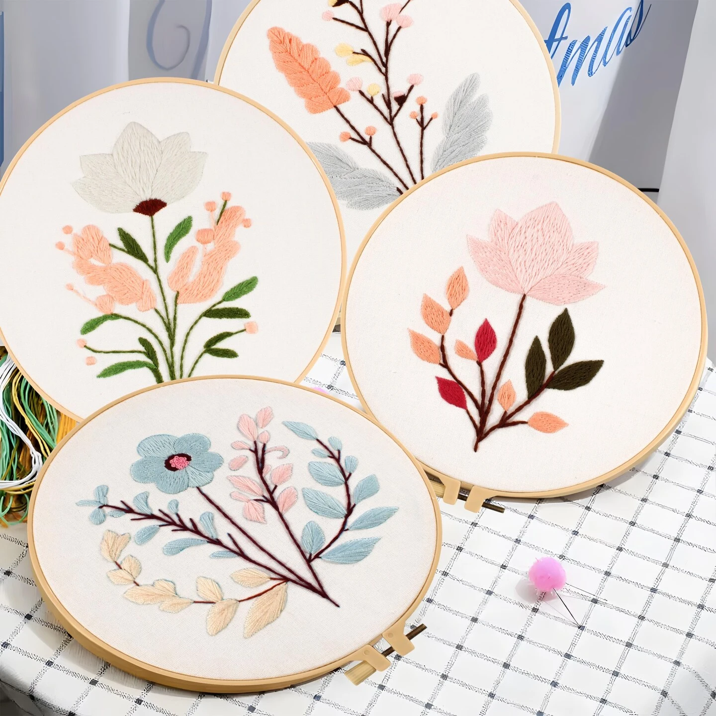 Maydear 4 Sets Embroidery Kit Punch Needle Kit,Embroidery Kit For Beginners Cross Stitch Kits With Embroidery Hoop And Instructions, Hand Embroidery Starter Kit For Adults (Four Flowers) 11 Maydear 4 Sets Embroidery Kit Punch Needle Kit,Embroidery Kit For Beginners Cross Stitch Kits With Embroidery Hoop And Instructions, Hand Embroidery Starter Kit For Adults (Four Flowers) - Image 9