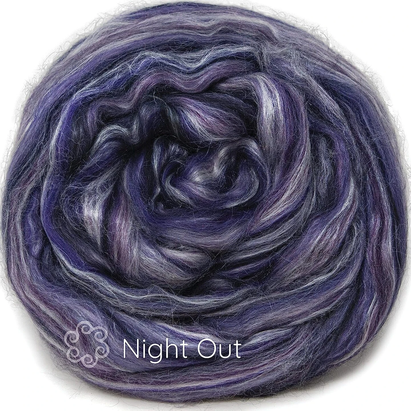 Silk Merino Blended Roving. Soft Combed Top Fiber For Spinning, Felting, & Fiber Arts. Night Out 7 Silk Merino Blended Roving. Soft Combed Top Fiber For Spinning, Felting, & Fiber Arts. Night Out - Image 5