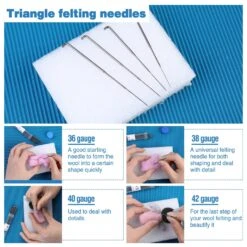 Needle Felting Needles, 104 Pcs Needle Felting Kit, 4 Sizes 4 Types Felting Needles, Triangle, Star, Cone, Spiral, Needle Felting Supplies, Needle Felting Tools, 36/38/40/42 Gauge 35 Needle Felting Needles, 104 Pcs Needle Felting Kit, 4 Sizes 4 Types Felting Needles, Triangle, Star, Cone, Spiral, Needle Felting Supplies, Needle Felting Tools, 36/38/40/42 Gauge -Michaels Stores 4612175754736982064 2