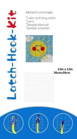 Latch Hook Kits For Kids,DIY Rug Crafts Love Rainbow Pattern Color Printed Canvas,Latch Hook Kits For Beginners Handmade Needlework Crafts Home Decoration,12"x12" NT1 -Michaels Stores 4612175755433236528 1