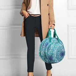 Embroidery Project Bag, Embroidery Supplies Storage Carrying Tote Case With Multiple Pockets For Embroidery Floss, Embroidery Hoops, Thread, Stitch Tools Kit [Bag Only] - Emerald Illusions -Michaels Stores 4612200957067483360 1