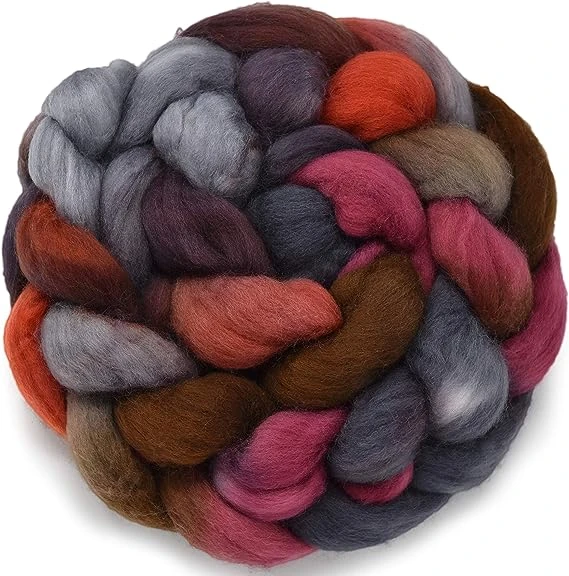 Organic Falkland Wool, Artisan Combed Top Roving: Premium Hand Dyed Fiber Braid For Spinning, Felting, Weaving. 4oz Double Dip Mesa 3 Organic Falkland Wool, Artisan Combed Top Roving: Premium Hand Dyed Fiber Braid For Spinning, Felting, Weaving. 4oz Double Dip Mesa