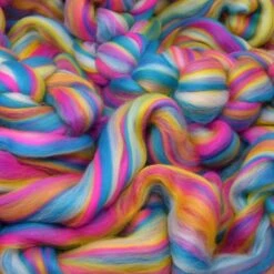 Colorful Designer Merino Wool Combed Top Roving For Spinning And Felting. Limited Edition. Malibu -Michaels Stores 472672515391504