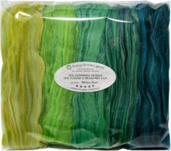 5oz Merino Silk Luxe Blends - Roving For Spinning, Felting, And Blending. Merino Wool + Glossy Mulberry Silk + Premium Tussah Silk. Walden Pond