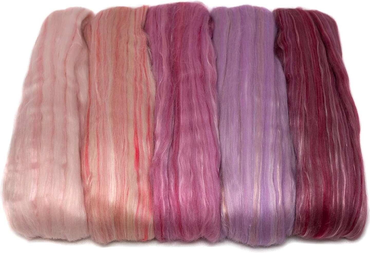 5oz Merino Silk Luxe Blends - Roving For Spinning, Felting, And Blending. Merino Wool + Glossy Mulberry Silk + Premium Tussah Silk. Blushing Rose 4 5oz Merino Silk Luxe Blends - Roving For Spinning, Felting, And Blending. Merino Wool + Glossy Mulberry Silk + Premium Tussah Silk. Blushing Rose - Image 2