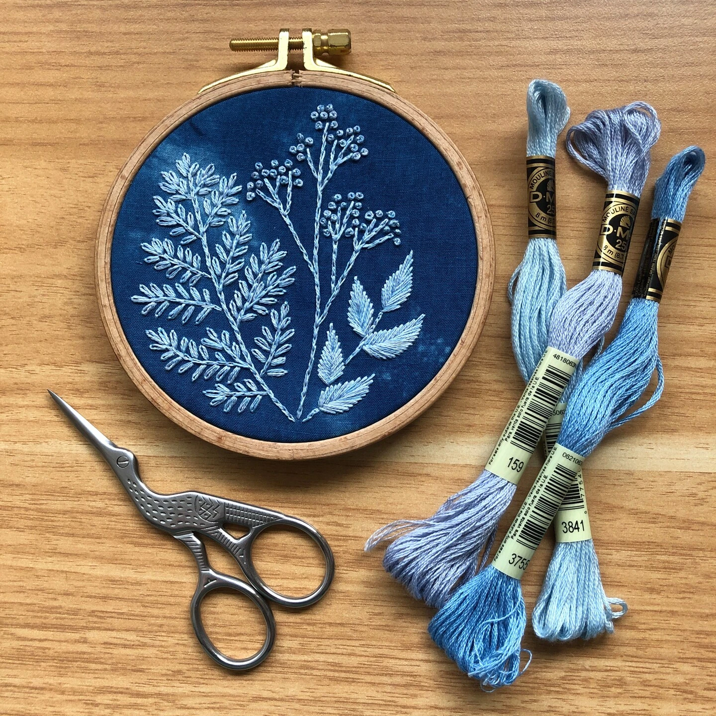 Cyanotype Botanicals - Botanical Embroidery Kit For Beginners 6 Cyanotype Botanicals - Botanical Embroidery Kit For Beginners - Image 4