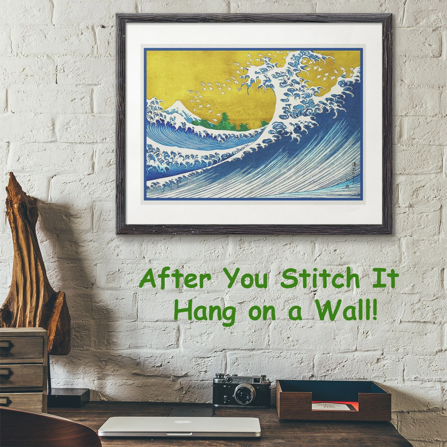 The Colorized Wave Kanagawa By Japanese Artist Katsushika Hokusai Counted Cross Stitch Pattern 10 The Colorized Wave Kanagawa By Japanese Artist Katsushika Hokusai Counted Cross Stitch Pattern - Image 8