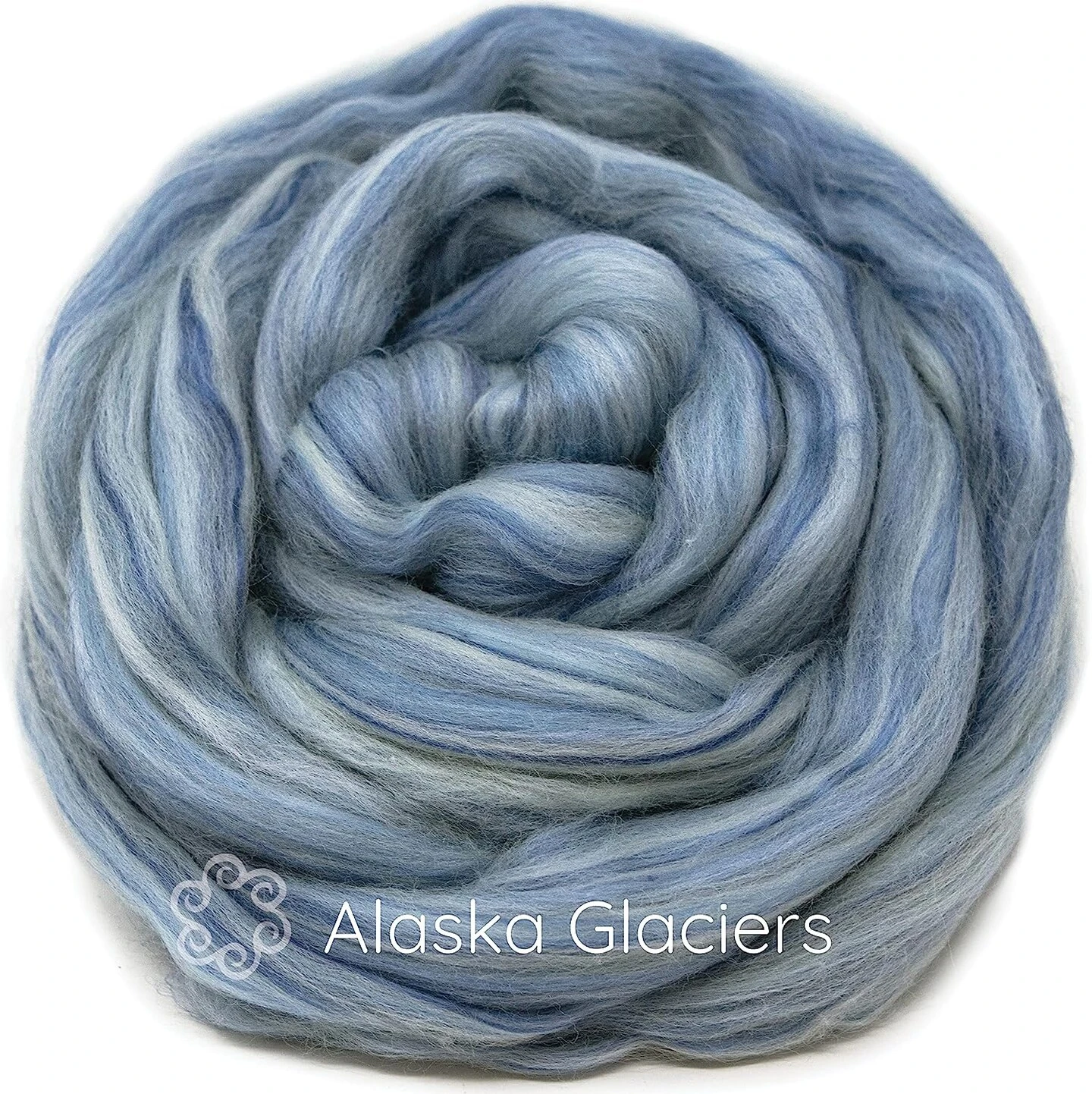 Merino Bamboo Blend Wool Fiber. Soft Combed Top Roving For Spinning & Felting. Alaska Glaciers 6 Merino Bamboo Blend Wool Fiber. Soft Combed Top Roving For Spinning & Felting. Alaska Glaciers - Image 5