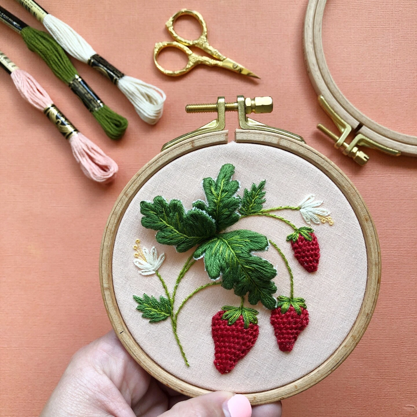 MCreativeJ Stumpwork Strawberries - Intermediate 3D Hand Embroidery DIY Craft Kit 3 MCreativeJ Stumpwork Strawberries - Intermediate 3D Hand Embroidery DIY Craft Kit