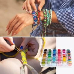 Friendship Bracelet String Kits With Organizer Storage Box, 110 Colors Embroidery Floss 52Pcs Cross Stitch Tools-Labeled With Embroidery Thread Numbers For Bobbins Great Production Gift -Michaels Stores 487352531789104 2