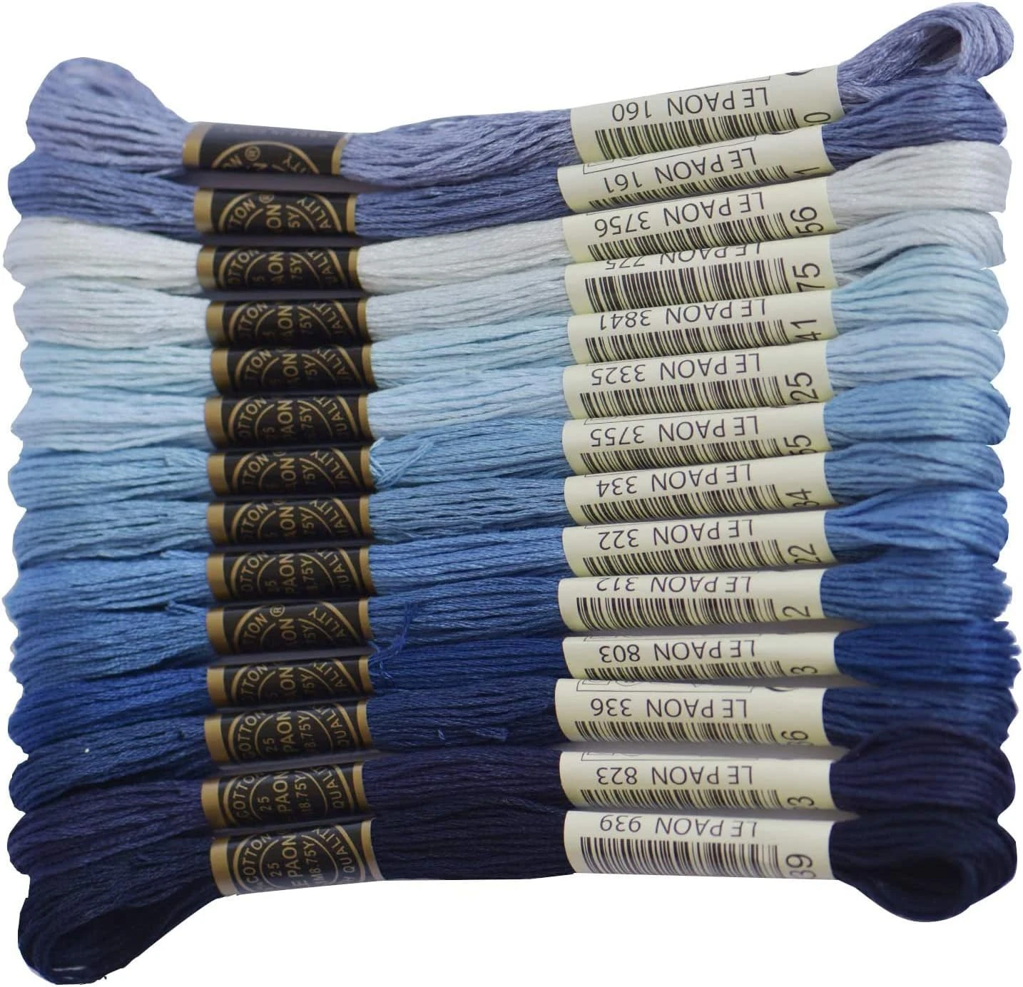 Premium Rainbow Color Embroidery Floss - Cross Stitch Threads - Friendship Bracelets Floss - Crafts Floss - 14 Skeins Per Pack Embroidery Floss, Electric Blue Gradient 6 Premium Rainbow Color Embroidery Floss - Cross Stitch Threads - Friendship Bracelets Floss - Crafts Floss - 14 Skeins Per Pack Embroidery Floss, Electric Blue Gradient - Image 4