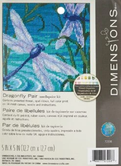 Dimensions Needlepoint Kit, Dragonfly Needlepoint, 5'' W X 5'' H, Various