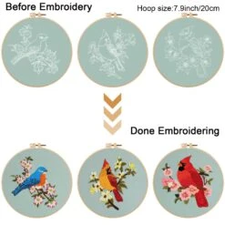 3 Sets Bird Embroidery Kits For Beginners,Adults Starter Flower Pattern Cross Stitch Kit DIY Needlepoint Kits With Embroidery Instructions 31 3 Sets Bird Embroidery Kits For Beginners,Adults Starter Flower Pattern Cross Stitch Kit DIY Needlepoint Kits With Embroidery Instructions -Michaels Stores 489736146802736 1