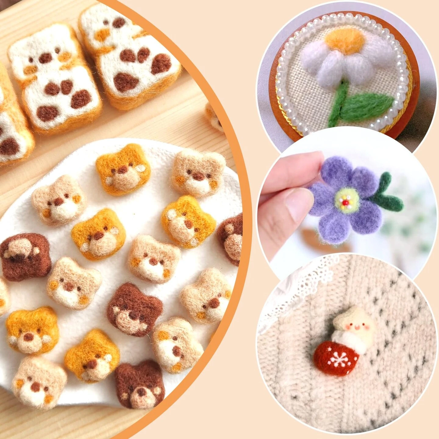 80PCS Needle Felting Needles, 4 Sizes Wool Felting Needles, Needle Felting Tools Supplies Kit With Felting Needles Fingercots Storage Box For DIY Wool Felting Crafts 4 80PCS Needle Felting Needles, 4 Sizes Wool Felting Needles, Needle Felting Tools Supplies Kit With Felting Needles Fingercots Storage Box For DIY Wool Felting Crafts - Image 2