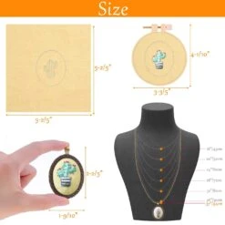 4 Packs Embroidery Kit For Beginners, Shynek 26 Pcs Mini Cross Stitch Kits Includes Stamped Embroidery Clothes With Flowers Pattern Embroidery Necklace Pendant Embroidery Hoops And Necklace Chains -Michaels Stores 489736221923376 1
