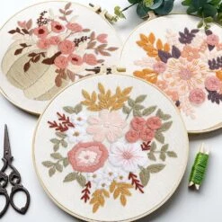 Embroidery Kit For Beginners, 3 Sets Stamped Cross Stitch Kits For Beginner, Floral Pattern Embroidery Starter Kits For Adults With Embroidery Hoop Instructions Threads And Needles Scissors 22 Embroidery Kit For Beginners, 3 Sets Stamped Cross Stitch Kits For Beginner, Floral Pattern Embroidery Starter Kits For Adults With Embroidery Hoop Instructions Threads And Needles Scissors -Michaels Stores 489736343935024