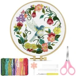 Embroidery Kit For Beginners Adult, Hummingbird Embroidery Kit For Beginners Include Embroidery Cloth Hoops Threads For Craft Lover Hand Stitch With Embroidery Skill Techniques 32 Embroidery Kit For Beginners Adult, Hummingbird Embroidery Kit For Beginners Include Embroidery Cloth Hoops Threads For Craft Lover Hand Stitch With Embroidery Skill Techniques -Michaels Stores 489736893388848 2