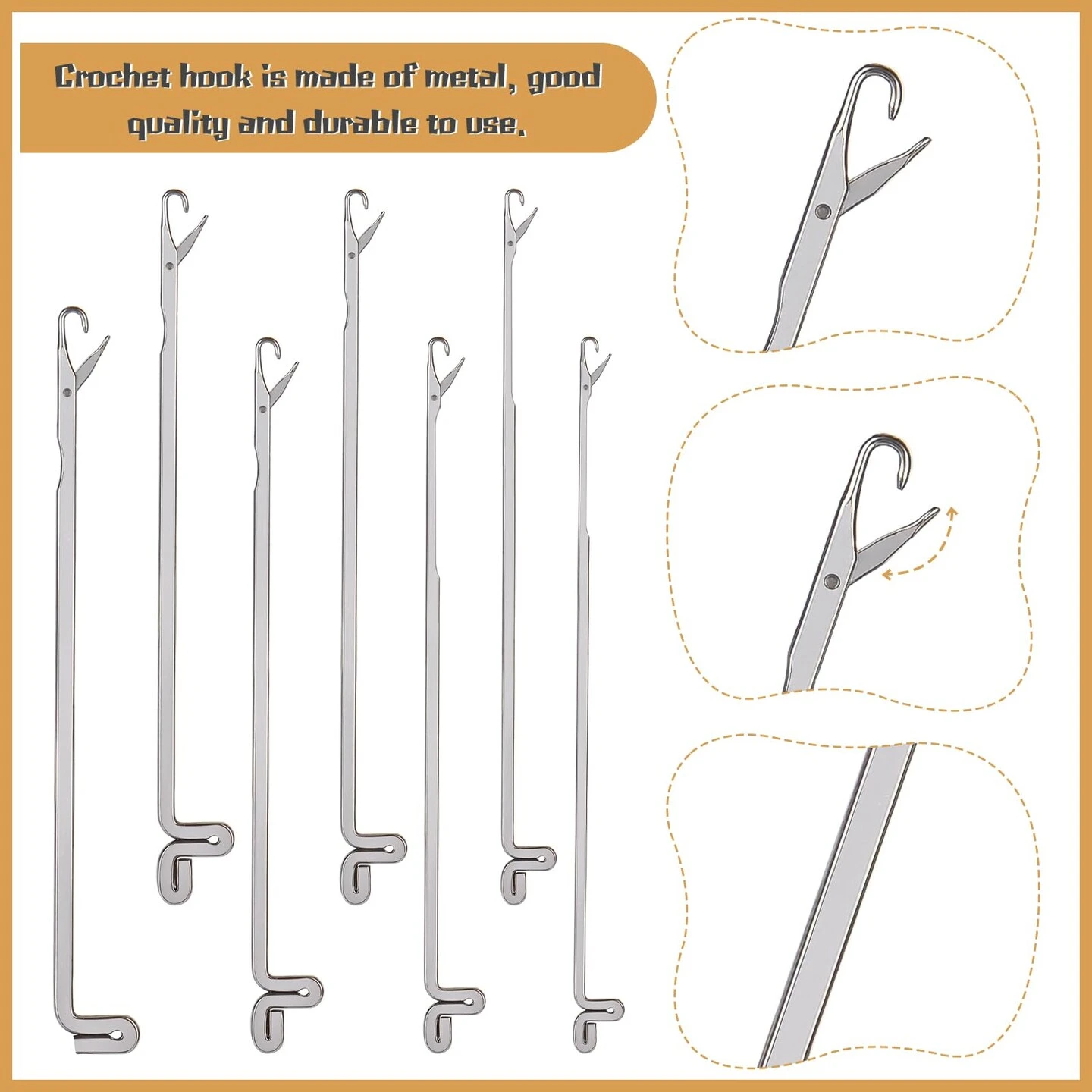 7 Pcs Latch Crochet Hooks Sewing Needles DIY Weave Knitting Tools For Revamping Sweater Or Socks 13 7 Pcs Latch Crochet Hooks Sewing Needles DIY Weave Knitting Tools For Revamping Sweater Or Socks - Image 11