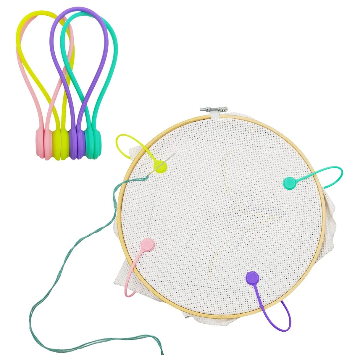 4 Pcs Needle Minders Magnetic Cross Stitch Fabric Clips, Macron Color Magnetic Needle Minder, Perfect Cross-Stitch Embroidery And Needlework Accessories, Ideal Gift For Craft Enthusiasts 15 4 Pcs Needle Minders Magnetic Cross Stitch Fabric Clips, Macron Color Magnetic Needle Minder, Perfect Cross-Stitch Embroidery And Needlework Accessories, Ideal Gift For Craft Enthusiasts - Image 13