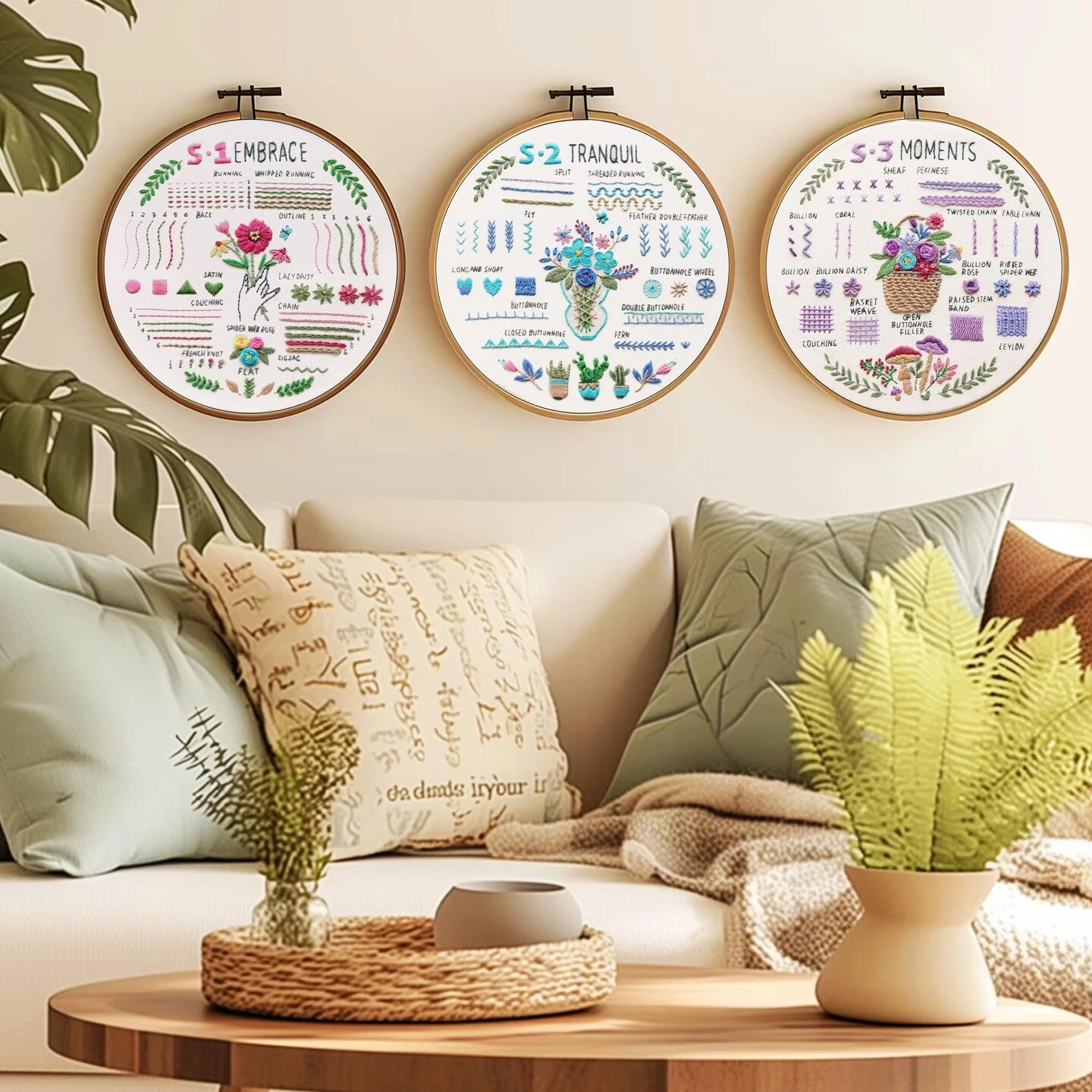 3 Sets Embroidery Kit For Beginners, 37 Embroidery Stitch Kits Adults Beginner With Embroidery Patterns, Punch Needle Point Kits Adults Including Embroidery Supplies And Instruction Video 16 3 Sets Embroidery Kit For Beginners, 37 Embroidery Stitch Kits Adults Beginner With Embroidery Patterns, Punch Needle Point Kits Adults Including Embroidery Supplies And Instruction Video - Image 14