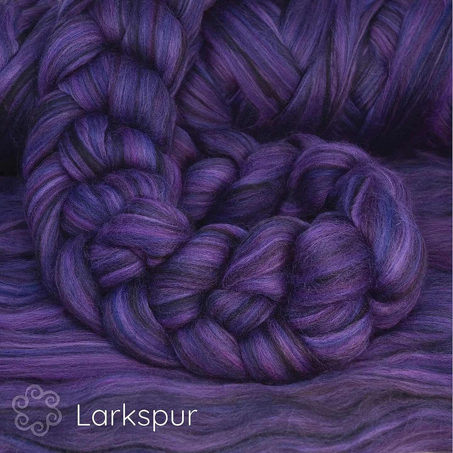 100% Superfine Merino Fiber: Winner's Circle. Soft Combed Top Roving Color Blend For Spinning, Felting, Weaving Larkspur 5 100% Superfine Merino Fiber: Winner's Circle. Soft Combed Top Roving Color Blend For Spinning, Felting, Weaving Larkspur - Image 3