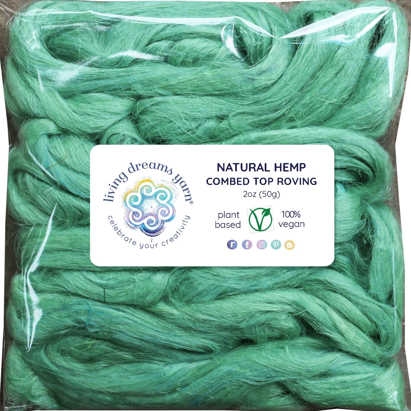 Hemp - Beautifully Dyed Vivid Colors, Combed Top Roving For Spinning, Blending, Felting, Weaving. Mint 9 Hemp - Beautifully Dyed Vivid Colors, Combed Top Roving For Spinning, Blending, Felting, Weaving. Mint - Image 7