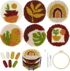 Punch Needle Coasters Kit, Punch Needle Embroidery Kit For Beginners And Adults Including Patterns, Tools, Yarns, Hoop, Instruction, Coaster Holder Coaster Art Craft Supplies (Plants) 22 Punch Needle Coasters Kit, Punch Needle Embroidery Kit For Beginners And Adults Including Patterns, Tools, Yarns, Hoop, Instruction, Coaster Holder Coaster Art Craft Supplies (Plants) -Michaels Stores 511149389992752 1