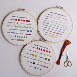 Beginners Embroidery Stitch Practice Kit, 3 Sets Embroidery Kit To Learn 30 Different Stitches For Craft Lover Hand Stitch With Embroidery Fabric With Embroidery Skill Techniques -Michaels Stores 514936585454816 2