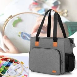 Embroidery Project Carrying Bag, Embroidery Kits Storage Bag (Bag Only), Gray 22 Embroidery Project Carrying Bag, Embroidery Kits Storage Bag (Bag Only), Gray -Michaels Stores 514937395173600