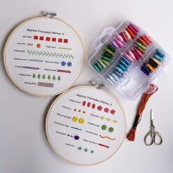 Beginners Embroidery Stitch Practice Kit, 3 Sets Embroidery Kit To Learn 30 Different Stitches For Craft Lover Hand Stitch With Embroidery Fabric With Embroidery Skill Techniques -Michaels Stores 524273844356320 1