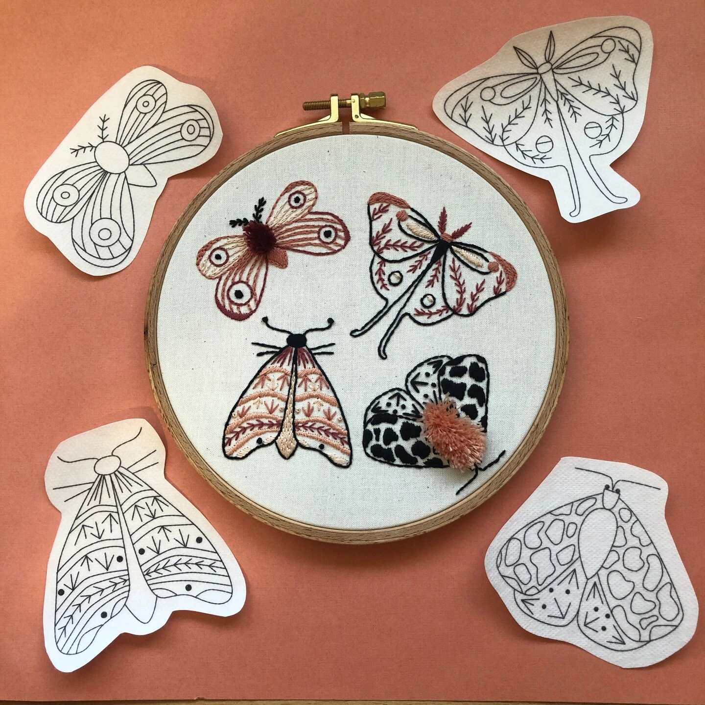 MCreativeJ Moths - Peel Stick And Stitch Hand Embroidery Patterns For DIY Crafting 8 MCreativeJ Moths - Peel Stick And Stitch Hand Embroidery Patterns For DIY Crafting - Image 6