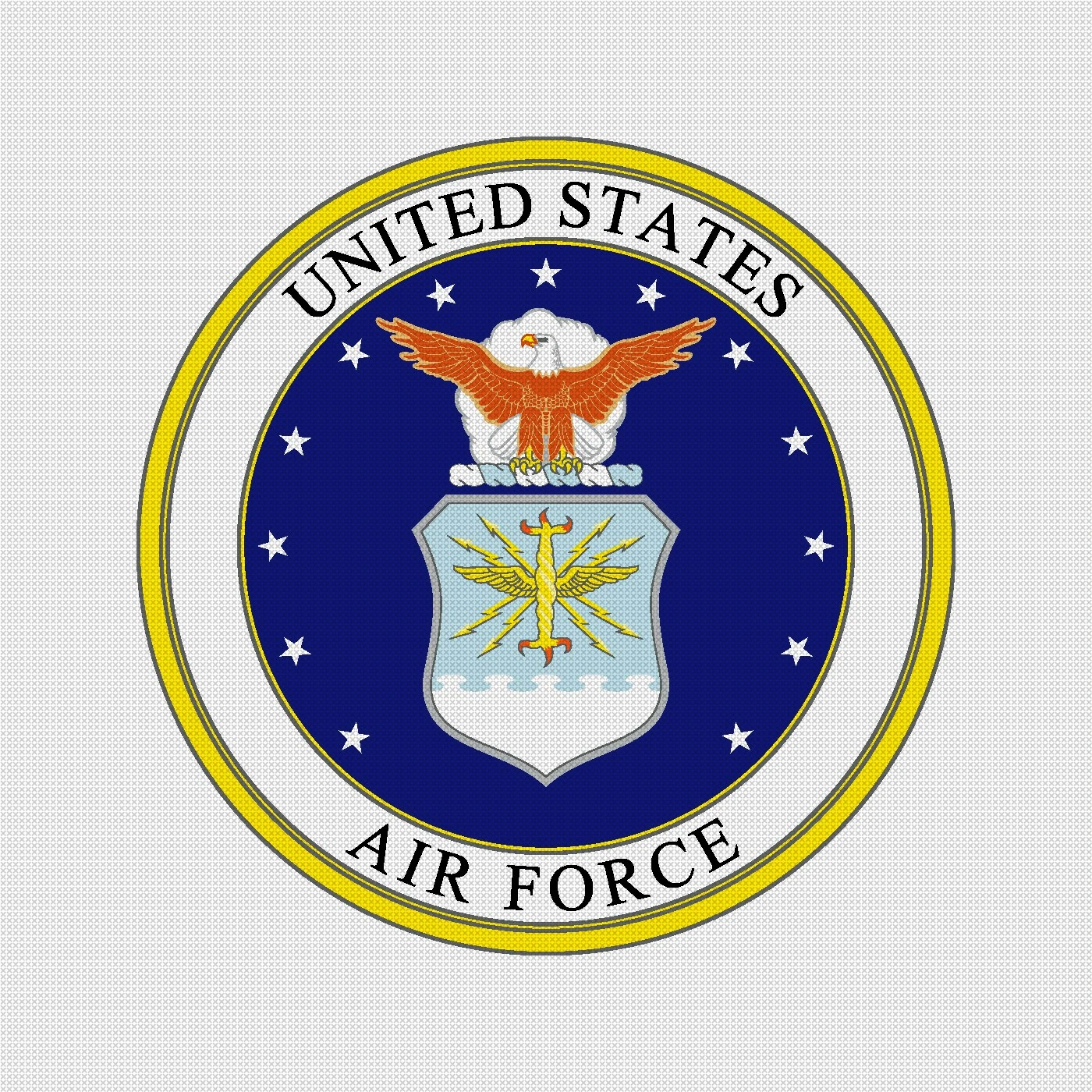 US American Air Force Crest Insignia Emblem Counted Cross Stitch Chart Pattern 14 US American Air Force Crest Insignia Emblem Counted Cross Stitch Chart Pattern - Image 12