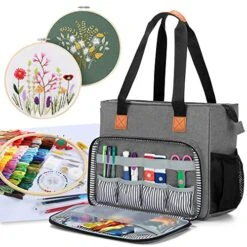 Embroidery Project Carrying Bag, Embroidery Kits Storage Bag (Bag Only), Gray 27 Embroidery Project Carrying Bag, Embroidery Kits Storage Bag (Bag Only), Gray -Michaels Stores 543821050239200 1