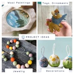 Extra Large Needle Felting Starter Kit Includes 20 Premium Wool Colors, 50 Needles And Tools, Text And Video Guide. Craft Kit For Beginners, Kids And Adults -Michaels Stores 546375027805344 2