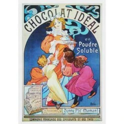 Art Nouveau Alphonse Mucha's Chocolat Ideal Counted Cross Stitch Chart Pattern -Michaels Stores 5498135564337 2